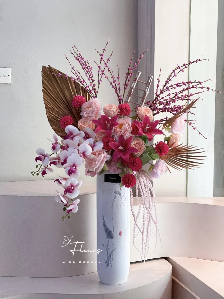 Palm Long Vase | Artificial Flowers