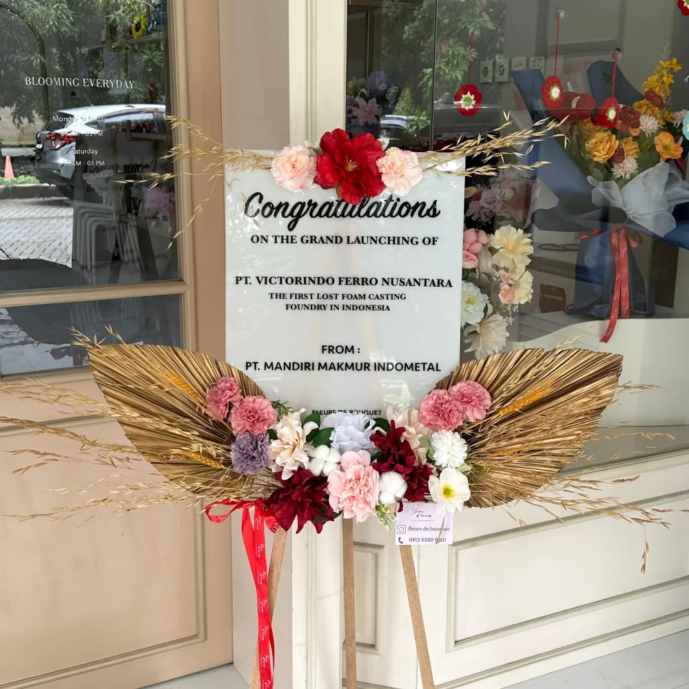 Duo Palm Standing Acrylic | ARTIFICIAL FLOWER