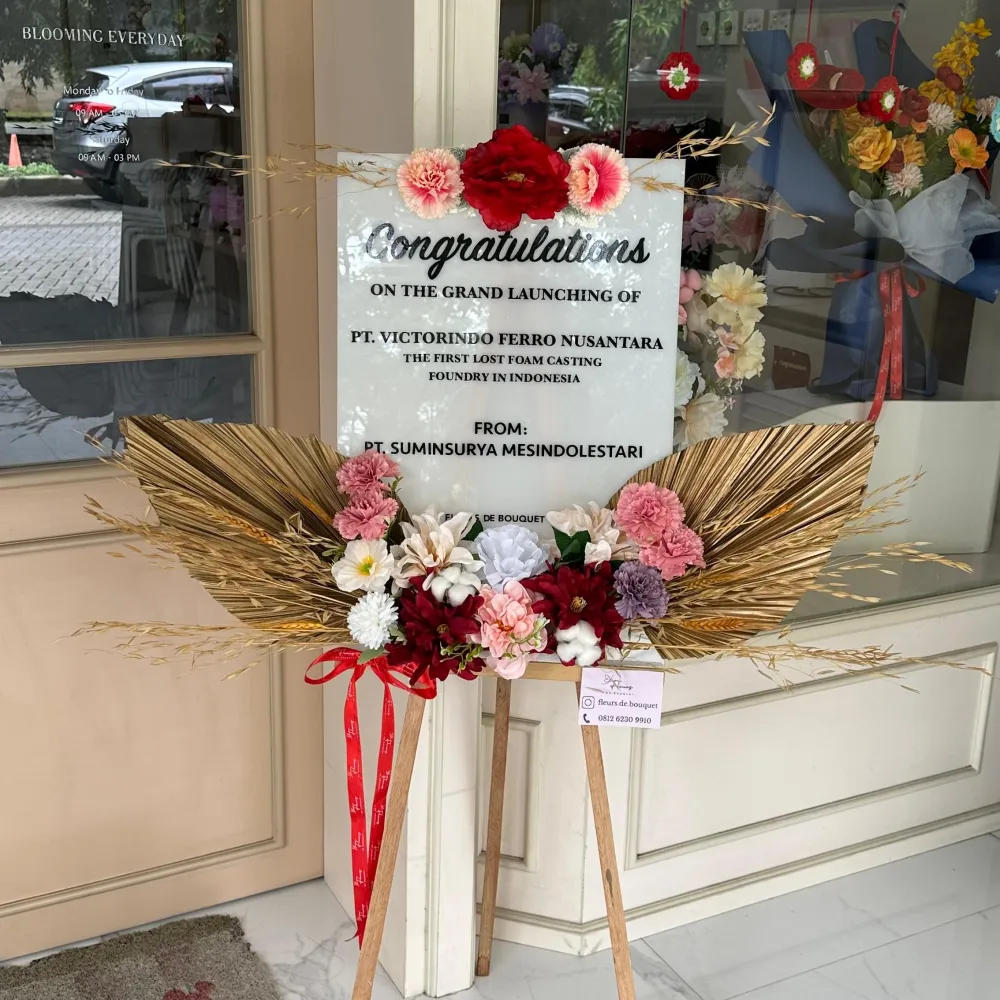 Duo Palm Standing Acrylic | ARTIFICIAL FLOWER