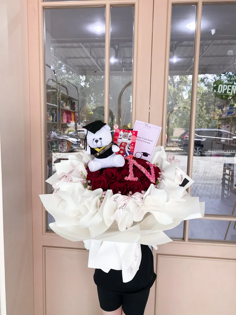 Initial Teddy Rose Bouquet | ARTIFICIAL FLOWER