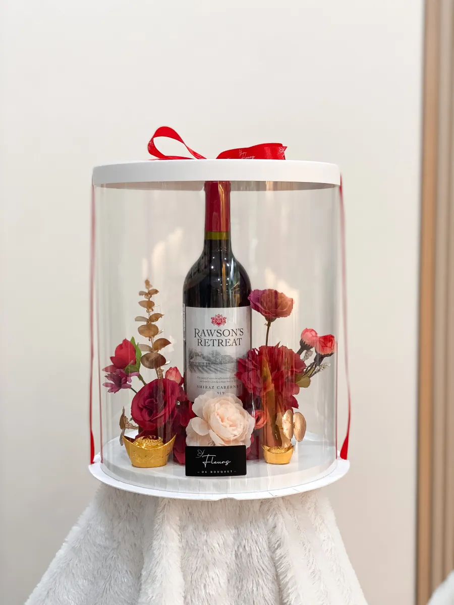 CNY V8 | Mika Box Wine Arrangement | Artificial Flowers