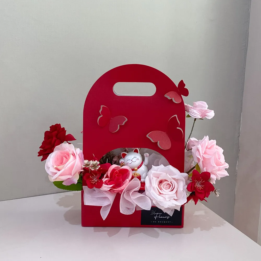 Lucky Cat Butterfly Flower Bag (M) | ARTIFICIAL FLOWER