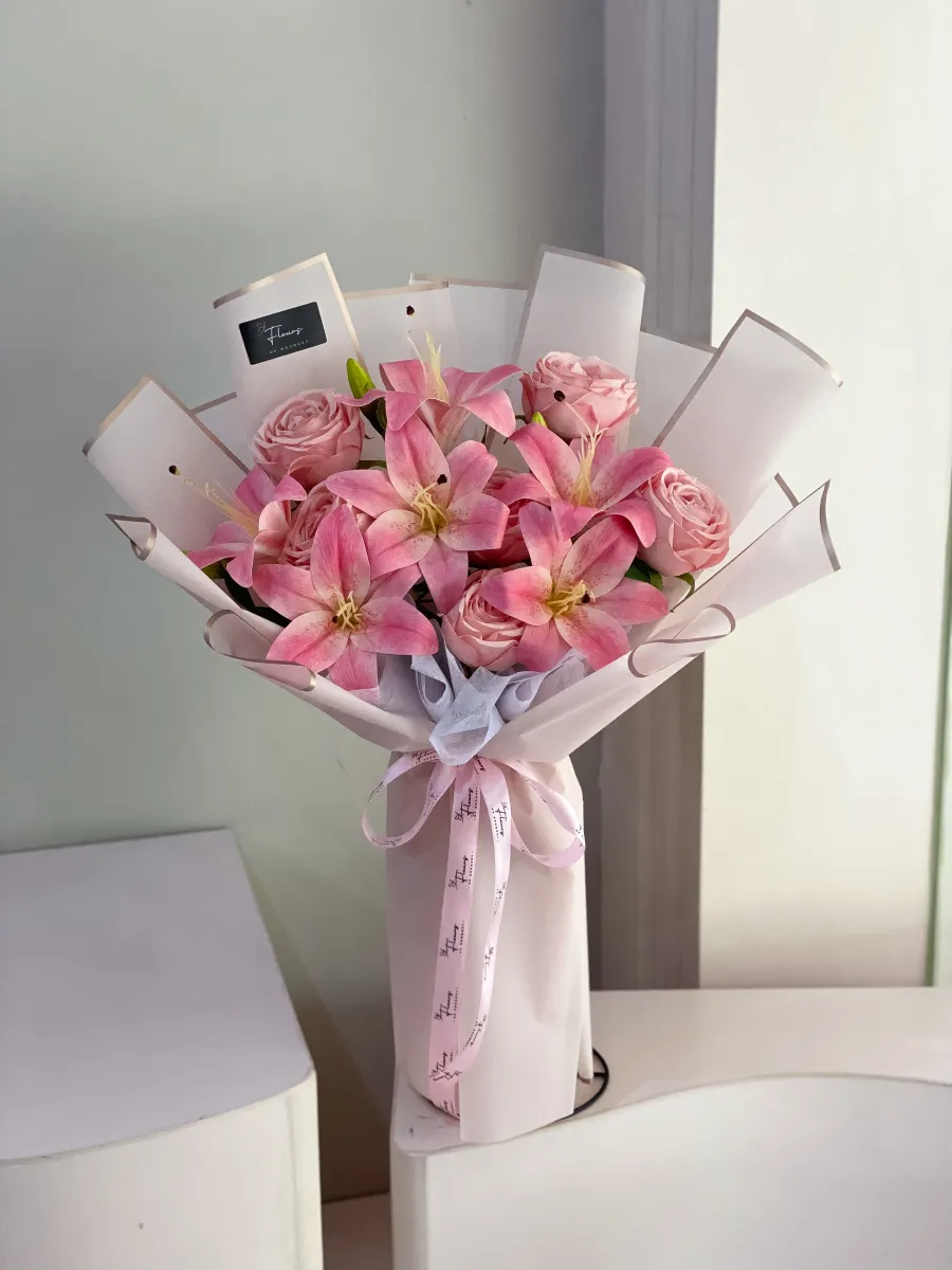 Lily Rose Bouquet (L) | Artificial Flowers