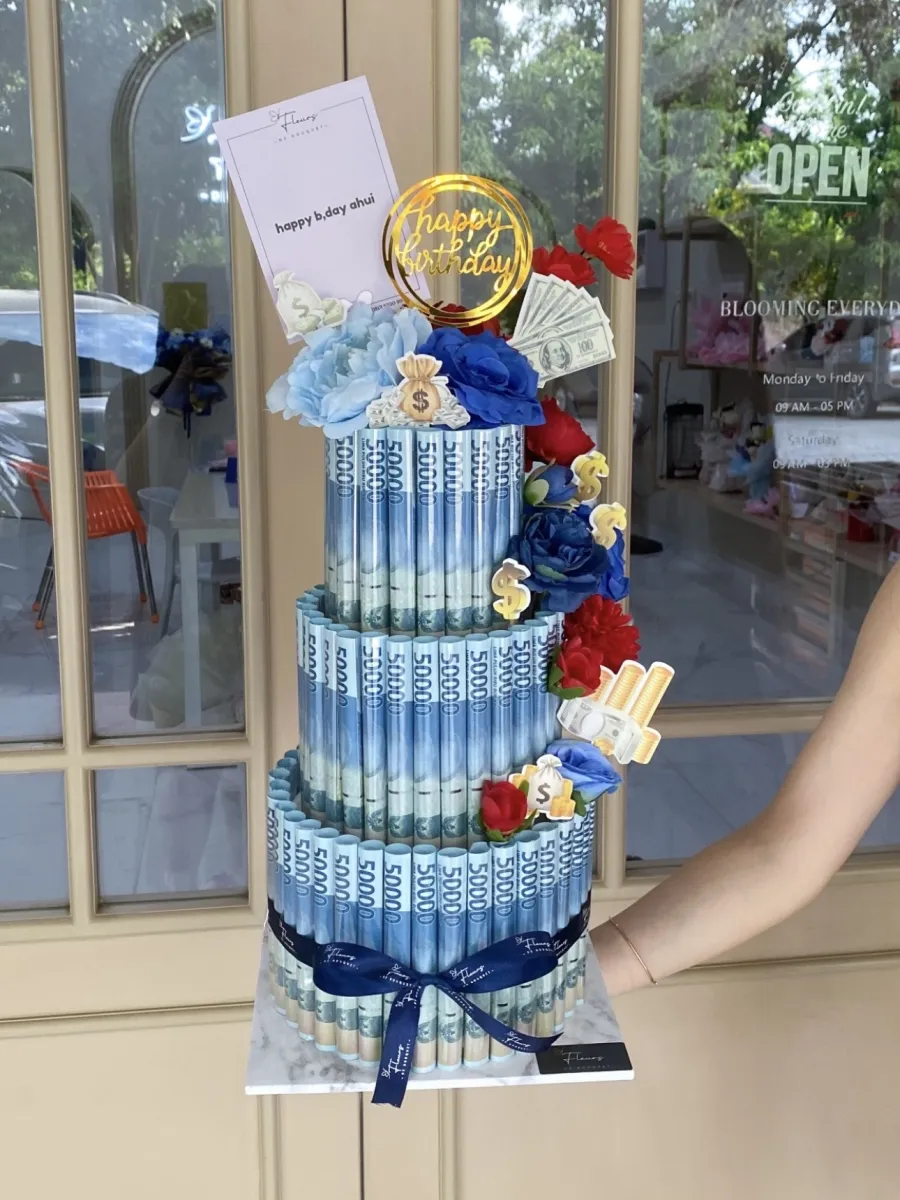 3 Tier Money Cake | Artificial Flower