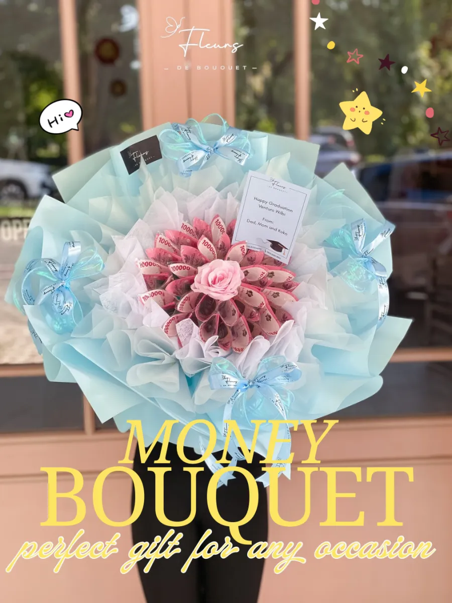 Rolled Ribbon Money Bouquet
