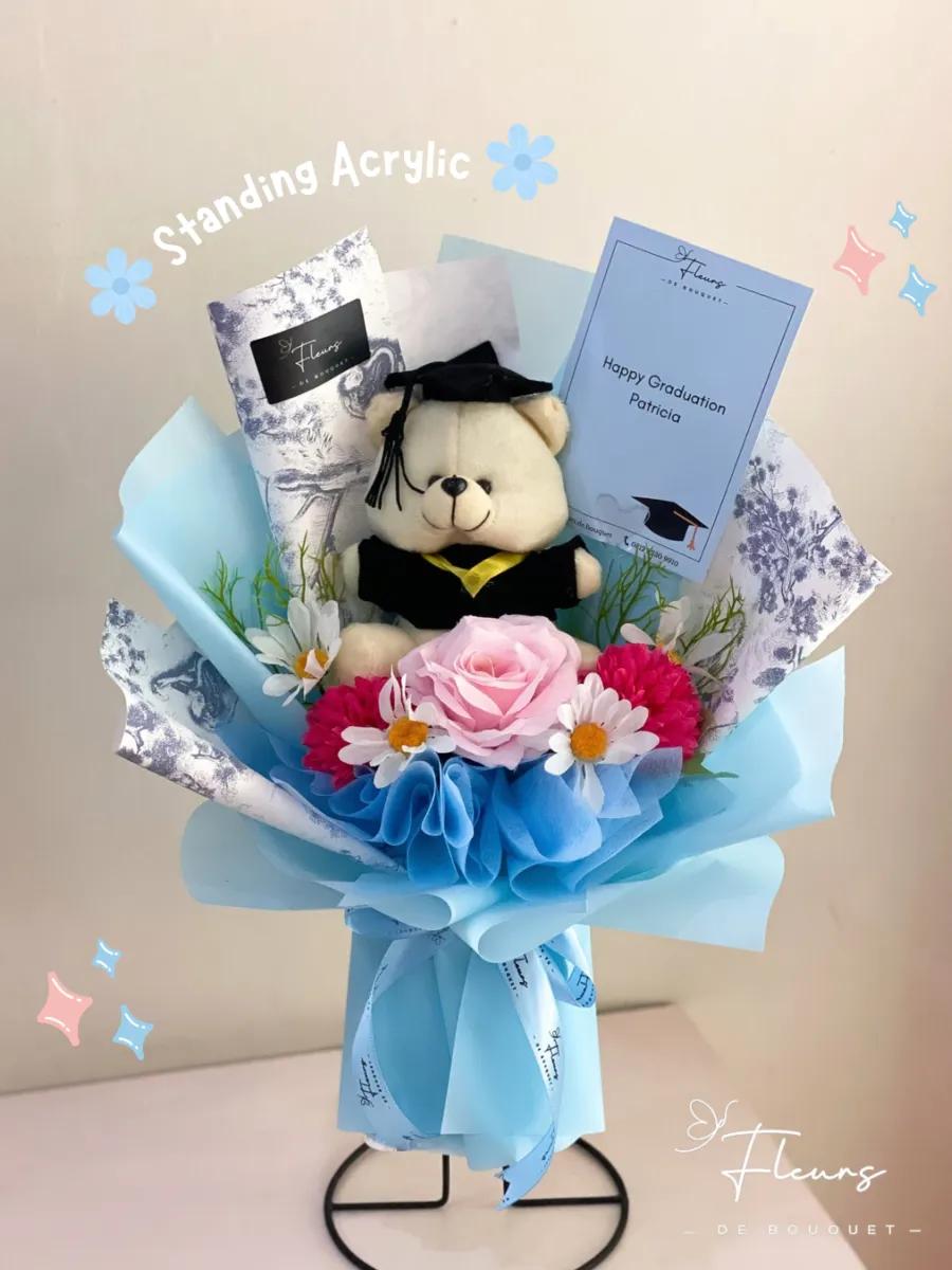 Graduation Teddy Bouquet | Artificial Flower